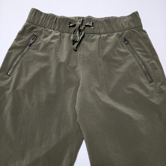 Eddie Bauer Travex Olive Green Stretch Knit High Rise Drawstring Capri - Picture 4 of 6